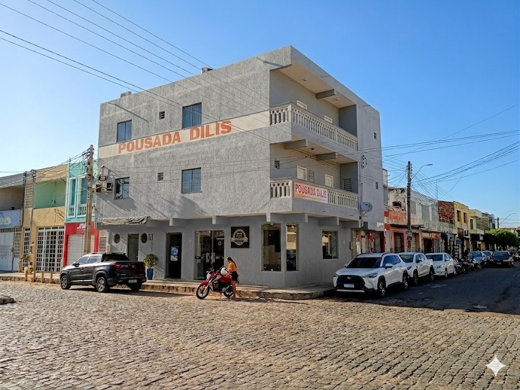Fachada charmosa da Pousada Dilis em Icó Ceará, a 2 minutos do Forricó
